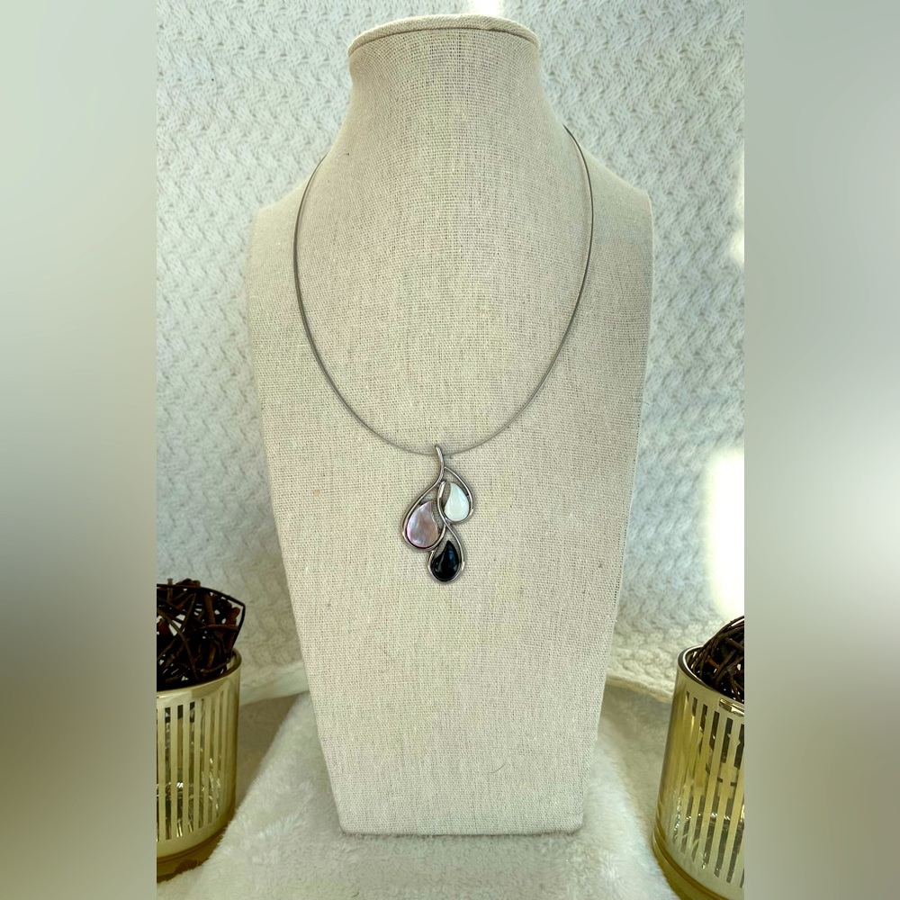 Lia Sophia multi colored tear drop necklace